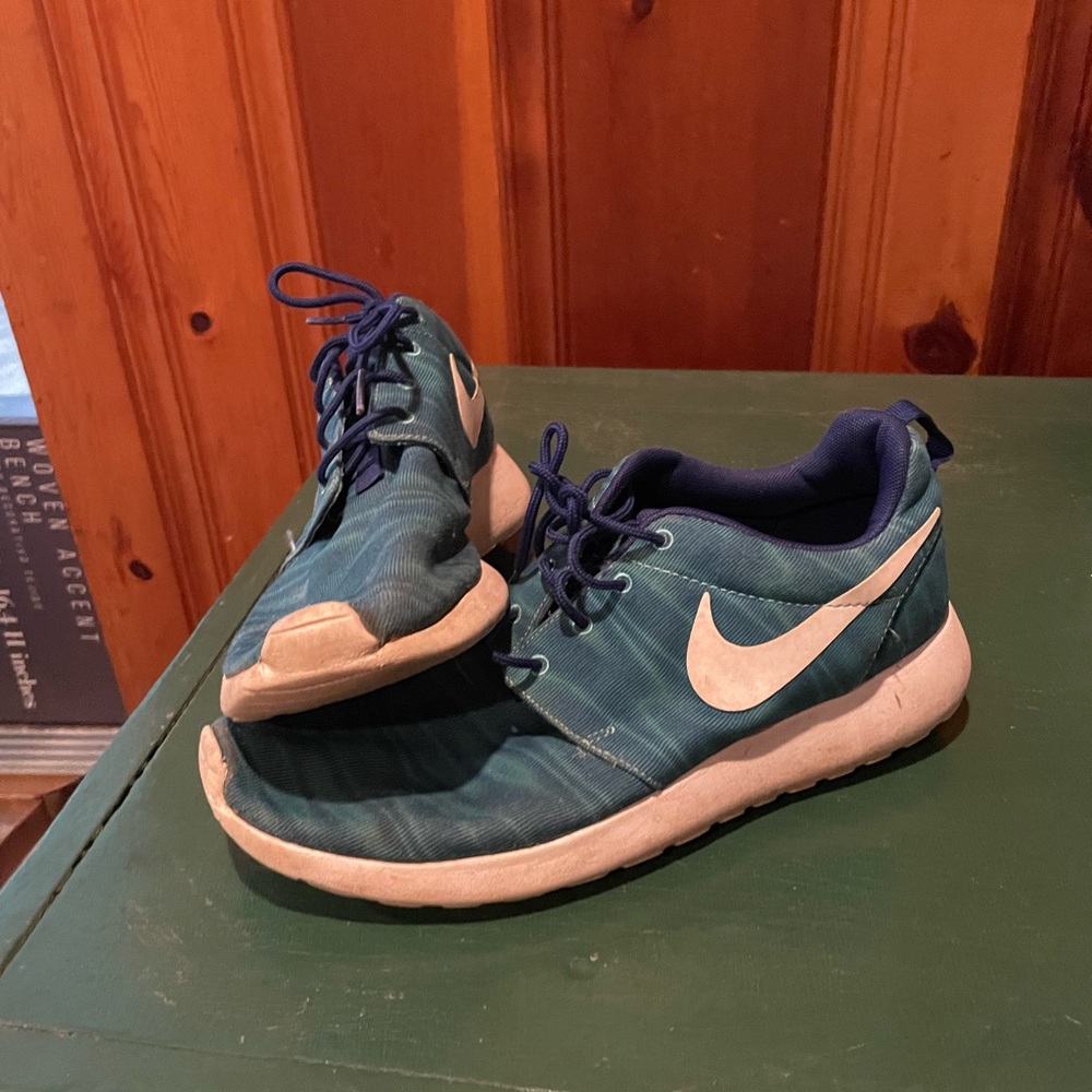 Blue Nike shoes